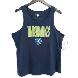 New Era Tank Top Womens XL Minnesota Timberwolves Glitter NBA Sleeveless NWT